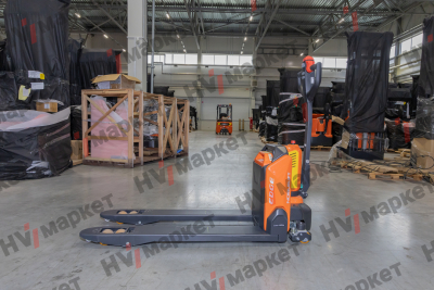 Тележка самоходная PTE20NPro 2000 кг, 540x1150 мм, двойные ролики 80x70, литиевая батарея 48V/20Ah, с зарядным устройством  9A, контроллер Curtis HV Market