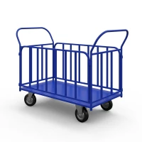 Тележка платформенная с трубчатыми бортами ТБ 5 (г/п 450 кг, 1200x700 мм, колеса черная резина 160 мм) HV Market