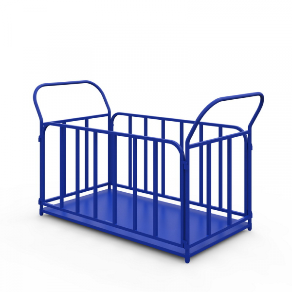 Тележка платформенная с трубчатыми бортами ТБ 4 (г/п 450 кг, 1200x600 мм, колеса серая резина 160 мм) HV Market