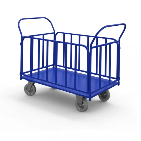 Тележка платформенная с трубчатыми бортами ТБ 5 (г/п 450 кг, 1200x700 мм, колеса серая резина 160 мм) HV Market