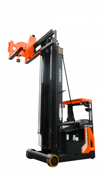 Узкопрозодный штабелер OPX15 Triplex mast (Литий 600Ач, FFL, fully AC, with EPS, Fingertip control, Front wheel hydraulic brake, adjustable steering wheel, suspension seat, storage rack, dual screen triple wireless monitoring system, fork 180。 rotation, В-5500мм)  HV Market