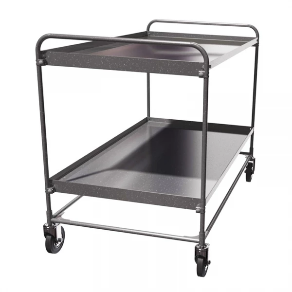 Тележка 2-х ярусная из нержавеющей стали СТ НЖ 3 (600х1000) колеса болтовое крепление 125 мм.