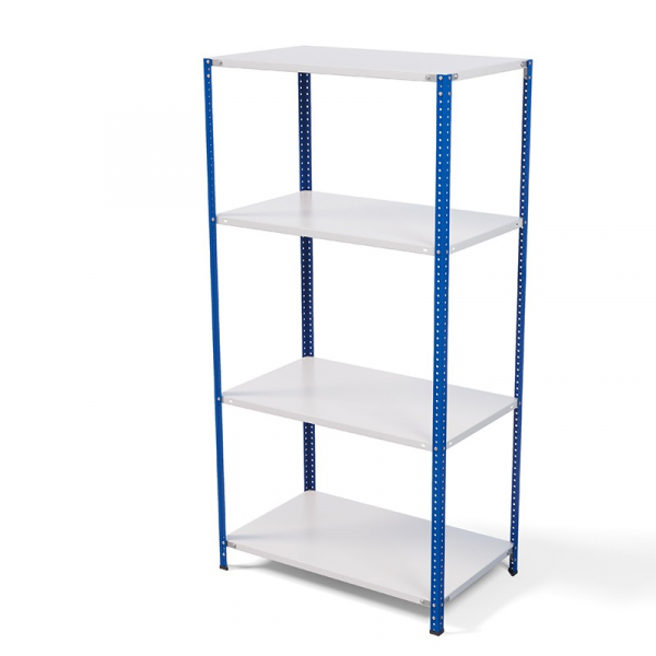 Стеллаж металлический ТС Лайт, синие стойки, 2000x1000x500 мм. Полки: 4 шт. металл (ТС 200100504с) HV Market