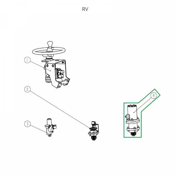 Двигатель рулевого управления в сборе для ричтрака RV (48V/0,6 кВт/АС) HV Market