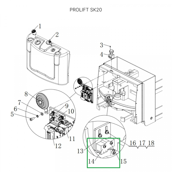 Датчик холла для штабелеров SDR/SDK1533/2036, для тележек SK20 HV Market