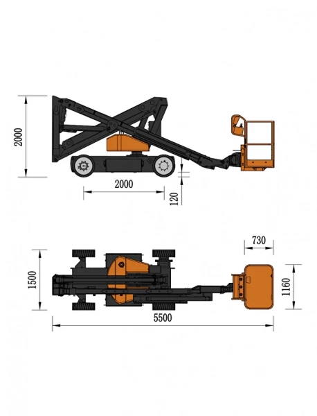 Коленчатый подъемник Skyboom GTZZ-14EJ HV Market