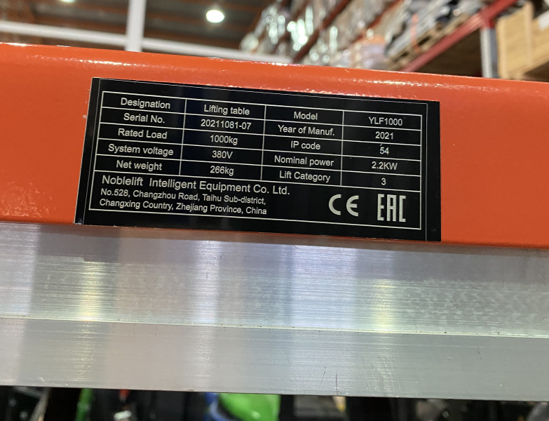 Стационарный подъемный стол YLF1000 HV Market